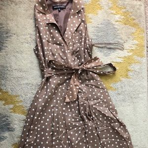 Jones Wear dress size 4. Brown and white polka dot
